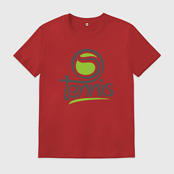 Футболка хлопковая мужская Tennis ball, цвет: красный