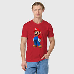 Футболка хлопковая мужская Марио стоит, цвет: красный — фото 2