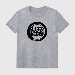 Футболка хлопковая мужская Jazz rock blues 1, цвет: меланж