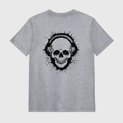 Мужская футболка Смеющийся череп / Меланж – фото 2