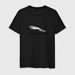Футболка хлопковая мужская Ягуар спорт кар, цвет: черный
