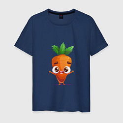 Футболка хлопковая мужская Морковка кавайная, цвет: тёмно-синий