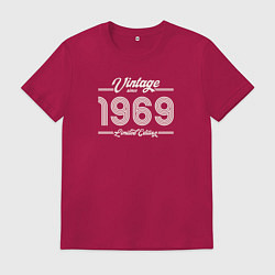 Футболка хлопковая мужская Лимитированный выпуск 1969, цвет: маджента