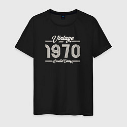 Футболка хлопковая мужская Лимитированный выпуск 1970, цвет: черный
