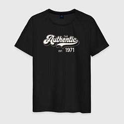 Футболка хлопковая мужская Authentic 1971, цвет: черный