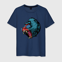 Футболка хлопковая мужская Mandrill monkey, цвет: тёмно-синий