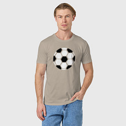 Футболка хлопковая мужская Простой футбольный мяч, цвет: миндальный — фото 2