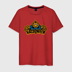 Футболка хлопковая мужская Hello halloween, цвет: красный