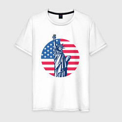Футболка хлопковая мужская Statue of Liberty, цвет: белый