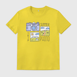 Футболка хлопковая мужская Summer photo trip, цвет: желтый