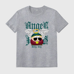 Футболка хлопковая мужская Эрик Картман ангел, цвет: меланж