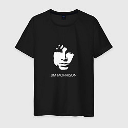 Футболка хлопковая мужская Jim Morrison black white minimalism, цвет: черный