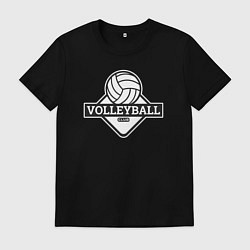 Футболка хлопковая мужская Volleyball club, цвет: черный