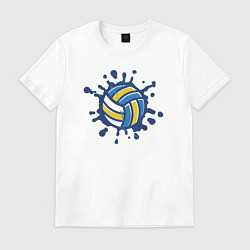 Футболка хлопковая мужская Splash volleyball, цвет: белый