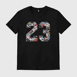 Футболка хлопковая мужская Джордан 23, цвет: черный