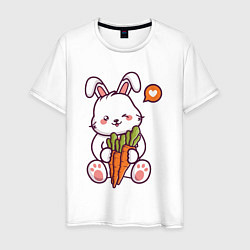 Футболка хлопковая мужская Любитель морковок, цвет: белый