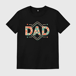 Футболка хлопковая мужская Папа мозаика, цвет: черный