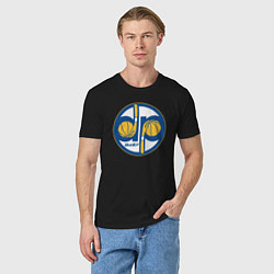 Футболка хлопковая мужская Warriors hoop kid, цвет: черный — фото 2