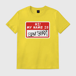 Футболка хлопковая мужская Hi my name is, цвет: желтый