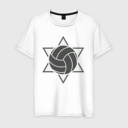 Футболка хлопковая мужская Star volley, цвет: белый