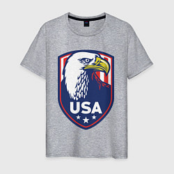 Футболка хлопковая мужская Орёл США, цвет: меланж