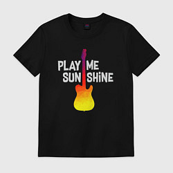 Футболка хлопковая мужская Play me sunshine, цвет: черный
