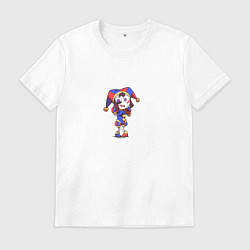 Футболка хлопковая мужская Удивительный цифровой цирк помни арт, цвет: белый