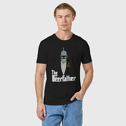 Футболка хлопковая мужская The beerfather, цвет: черный — фото 2