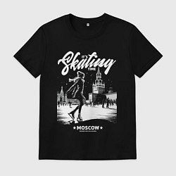 Футболка хлопковая мужская MoMo - фигурное катание, цвет: черный