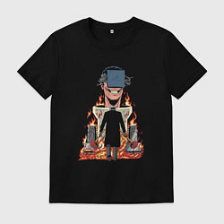 Футболка хлопковая мужская Камерамен против Скибиди туалета, цвет: черный