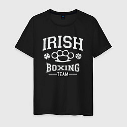 Футболка хлопковая мужская Ирландский бокс, цвет: черный