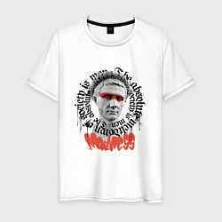Футболка хлопковая мужская Римский император Калигула с граффики, цвет: белый