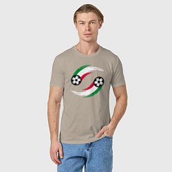 Футболка хлопковая мужская Итальянские мячи, цвет: миндальный — фото 2