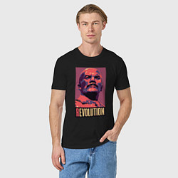 Футболка хлопковая мужская Lenin revolution, цвет: черный — фото 2