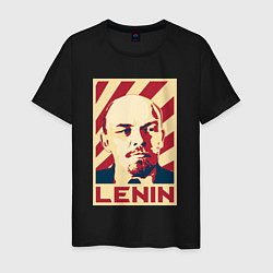 Футболка хлопковая мужская Vladimir Lenin, цвет: черный