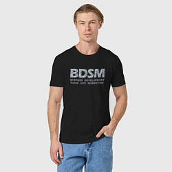 Футболка хлопковая мужская BDSM - business development sales and marketing, цвет: черный — фото 2