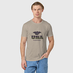 Футболка хлопковая мужская USA Oldschool, цвет: миндальный — фото 2