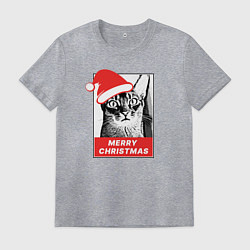 Футболка хлопковая мужская Счастливого абиссинского Рождества, цвет: меланж