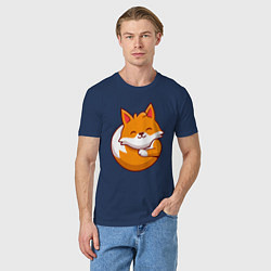 Футболка хлопковая мужская Orange fox, цвет: тёмно-синий — фото 2