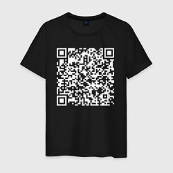 Футболка хлопковая мужская Qr код на песню Never Gonna Give You Up, цвет: черный