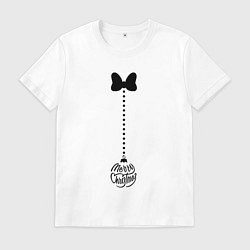 Футболка хлопковая мужская Бант с подвеской, цвет: белый