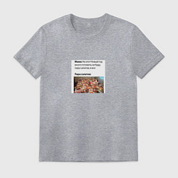 Футболка хлопковая мужская Новогодние приколы, цвет: меланж