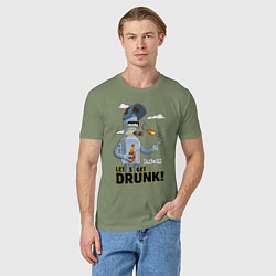 Футболка хлопковая мужская К черту работу - давайте выпьем, цвет: авокадо — фото 2