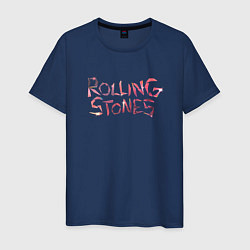 Футболка хлопковая мужская The Rolling Stones - logo, цвет: тёмно-синий