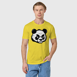 Футболка хлопковая мужская Недовольная морда панды, цвет: желтый — фото 2