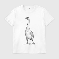 Футболка хлопковая мужская Гусь высокий, цвет: белый
