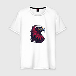 Футболка хлопковая мужская Красочный орел, цвет: белый