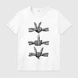 Футболка хлопковая мужская Колючая проволока, цвет: белый