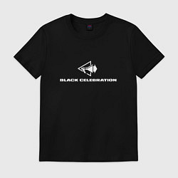 Футболка хлопковая мужская Depeche Mode - Black Celebration logos, цвет: черный