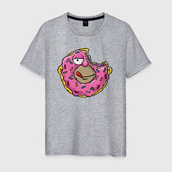 Футболка хлопковая мужская Homer donut, цвет: меланж